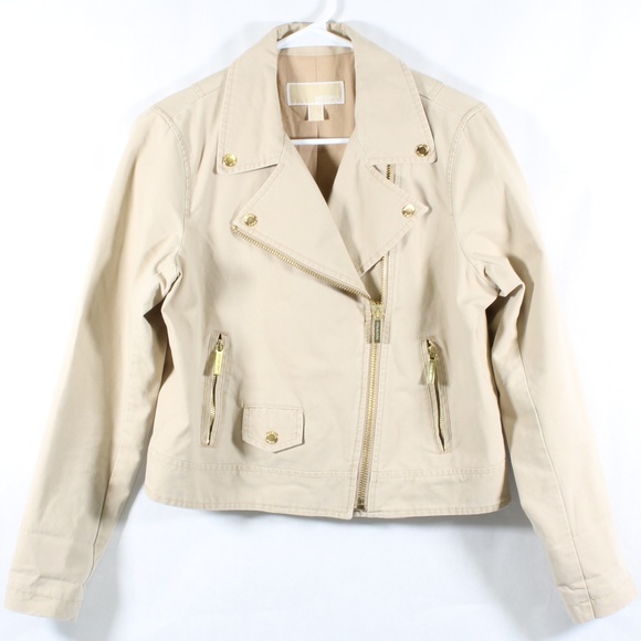 Michael Kors Jackets & Blazers - Micheal Kors Women's Small Beige Moto Jacket Coat